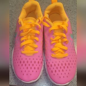 Nike youth size 4Y - Pink with orange and teal blue